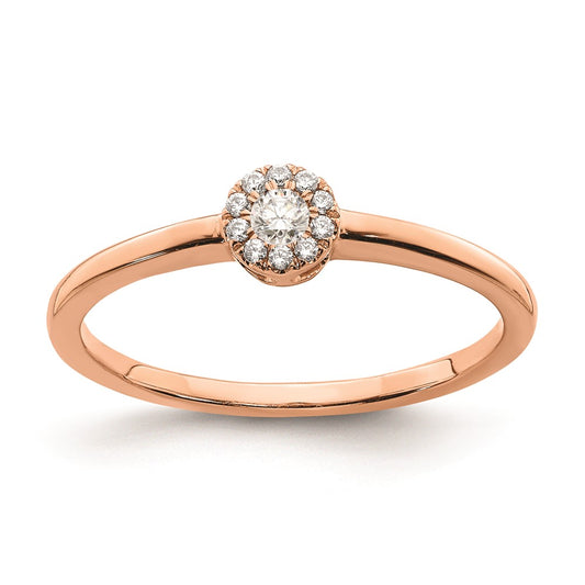 14k Rose Gold Real Diamond Promise Ring