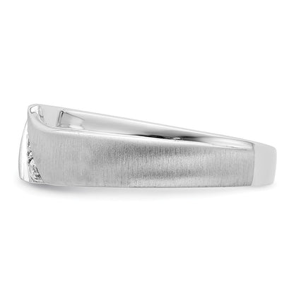 0.12ct. CZ Solid Real 14k White Gold Men's Wedding Band Ring