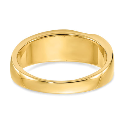 14K Yellow Gold Real Diamond Men's Band : Satin E/W