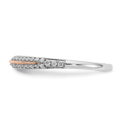 14k White & Rose Gold Real Diamond Fashion Band