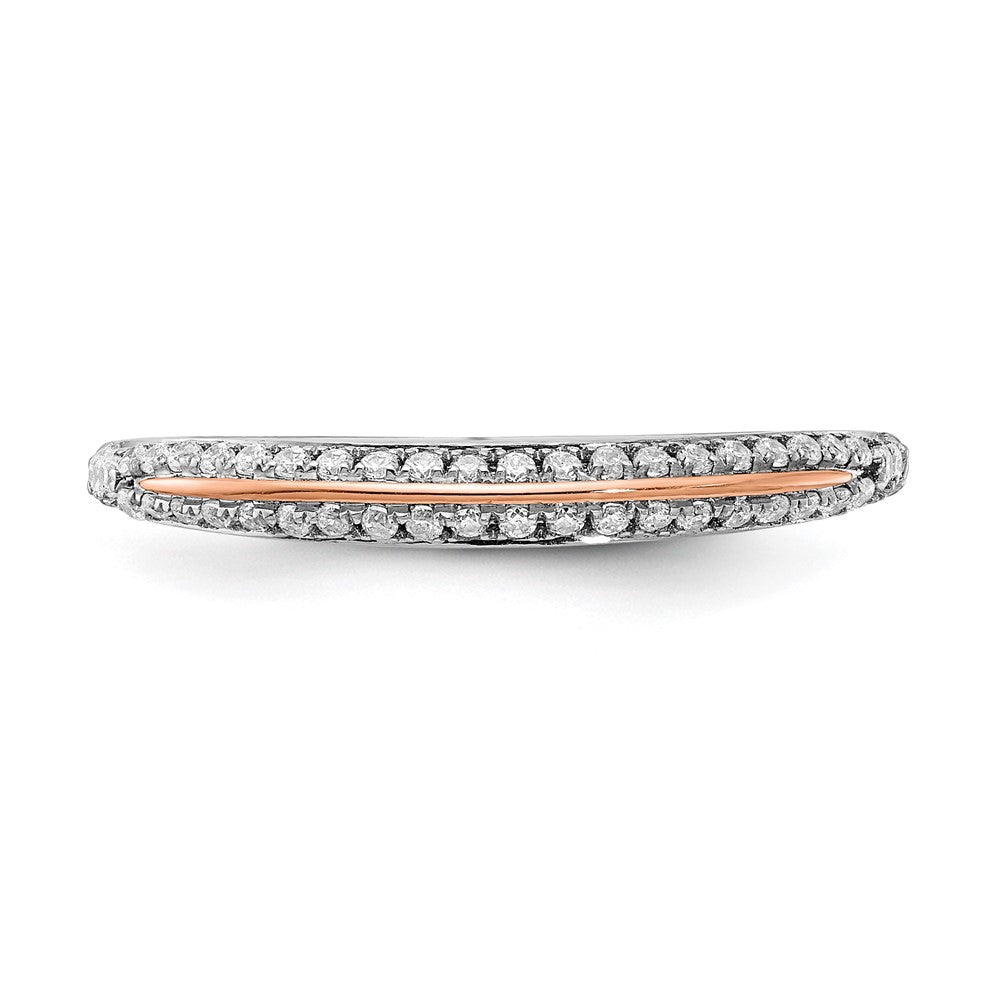 14k White & Rose Gold Real Diamond Fashion Band
