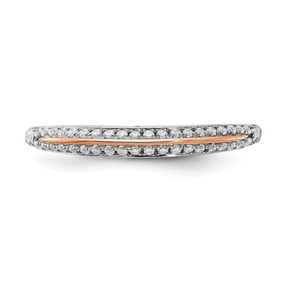 14k White & Rose Gold Real Diamond Fashion Band