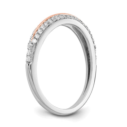 14k White & Rose Gold Real Diamond Fashion Band