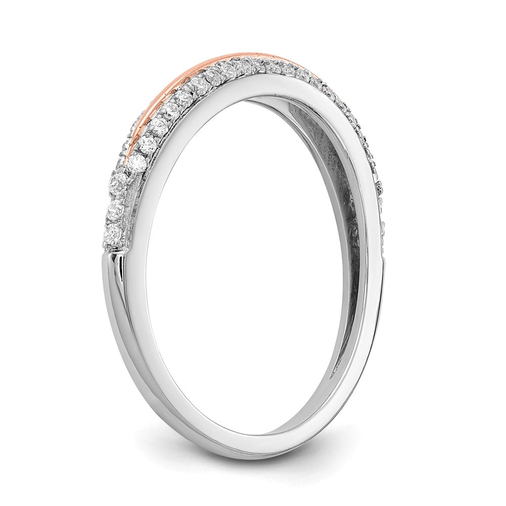 0.25ct. CZ Solid Real 14k White & Rose Gold Fashion Wedding Band Ring