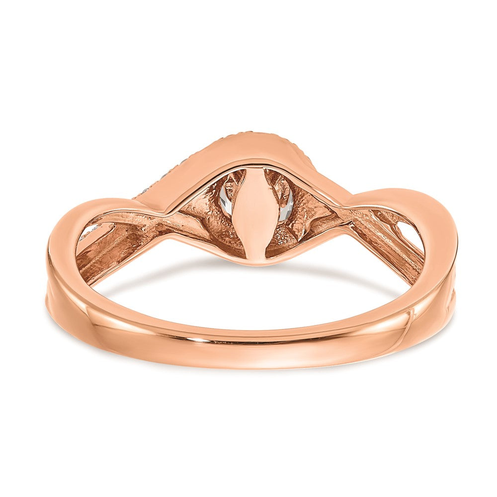 0.33ct. CZ Solid Real 14k Rose Gold Engagement Ring