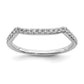 Solid 14k White Gold Simulated CZ Set of 2 Contoured Wedding Bands