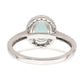 Solid 14k White Gold Simulated Aquamarine CZ Halo Complete Engagement Ring