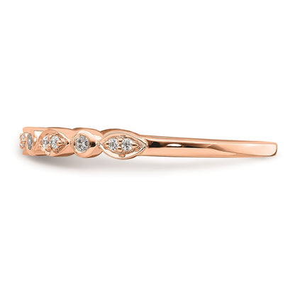 14k Rose Gold Real Diamond Set of 2 Wedding Bands