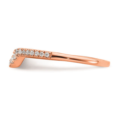14k Rose Gold Real Diamond Contoured Wedding Band