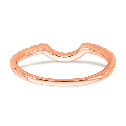 14k Rose Gold Real Diamond Contoured Wedding Band