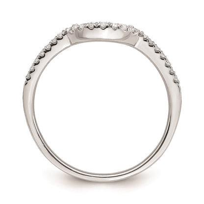 0.15ct. CZ Solid Real 14k White Gold Contoured Wedding Wedding Band Ring