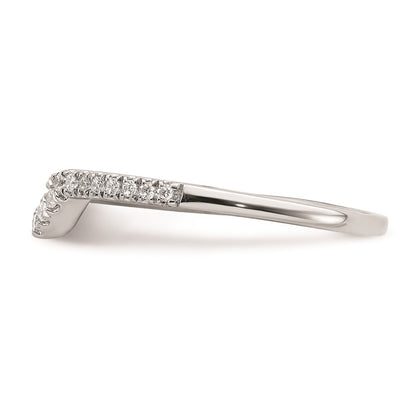 0.15ct. CZ Solid Real 14k White Gold Contoured Wedding Wedding Band Ring