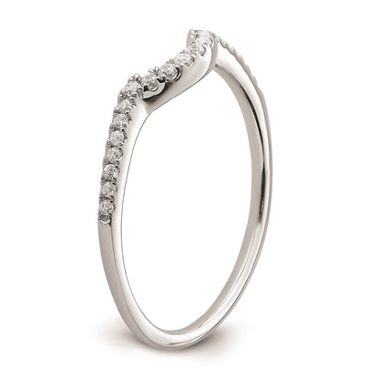 0.15ct. CZ Solid Real 14k White Gold Contoured Wedding Wedding Band Ring