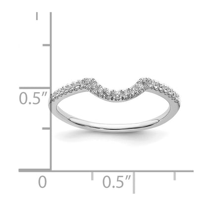 0.15ct. CZ Solid Real 14k White Gold Contoured Wedding Wedding Band Ring