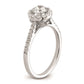 0.42ct. CZ Solid Real 14k White Gold Halo Engagement Ring