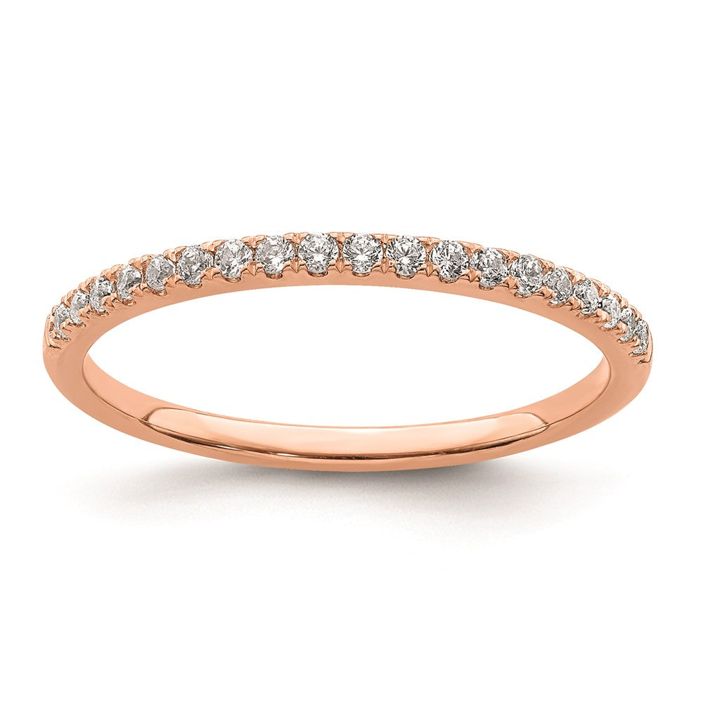 14k Rose Gold Real Diamond Wedding Band