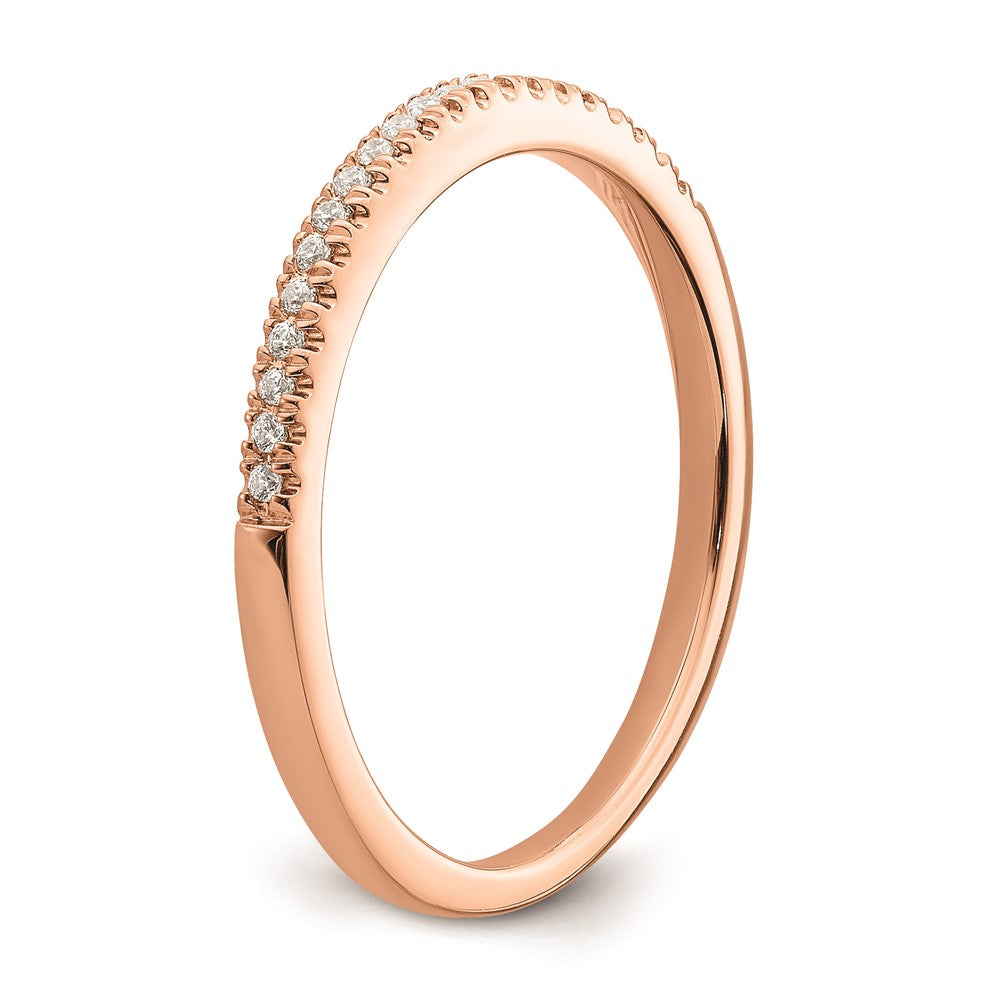 14k Rose Gold Real Diamond Wedding Band
