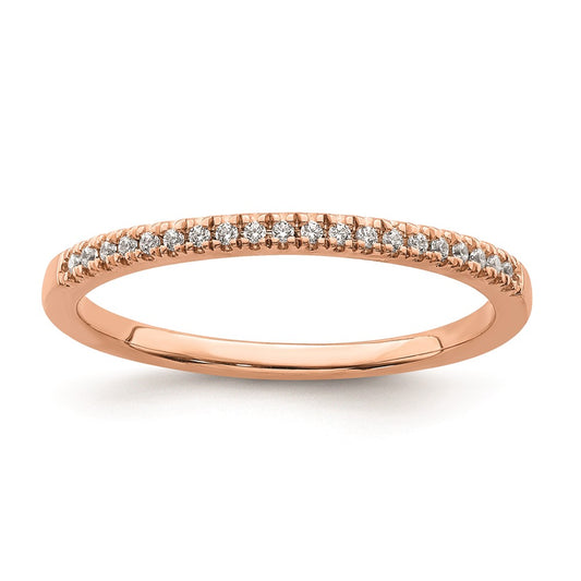 14k Rose Gold Real Diamond Wedding Band