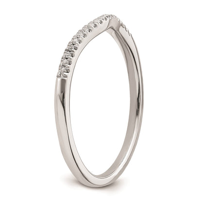 14k Rose Gold Real Diamond Contoured Wedding Band