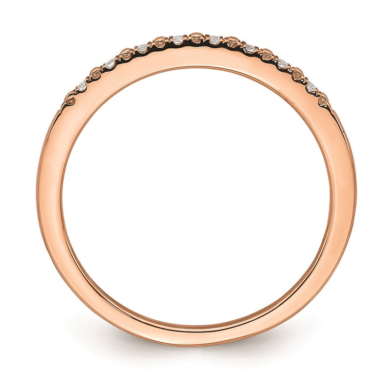 14k Rose Gold Real Diamond Wedding Band