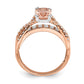 14k Rose Gold Morganite Real Diamond Engagement Ring