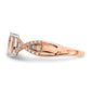 14k Rose Gold Morganite Real Diamond Engagement Ring