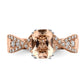14k Rose Gold Morganite Real Diamond Engagement Ring