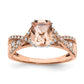 14k Rose Gold Morganite Real Diamond Engagement Ring