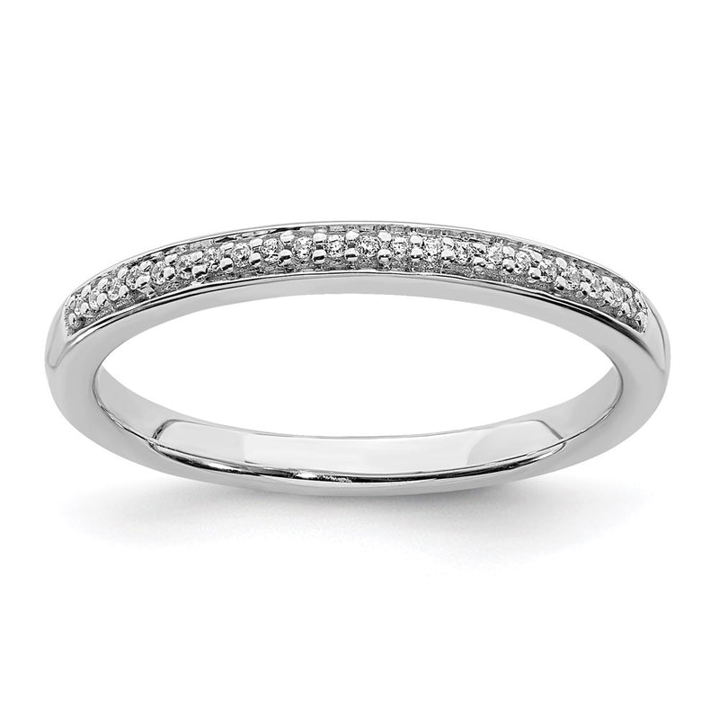 14k White Gold Real Diamond Wedding Band