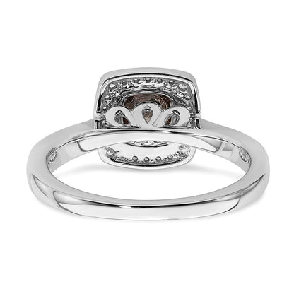 Solid 14k White Gold Mystic Fire Simulated CZ Halo Engagement Ring