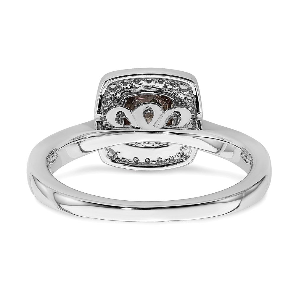 14k White Gold Mystic Fire Real Diamond Halo Engagement Ring