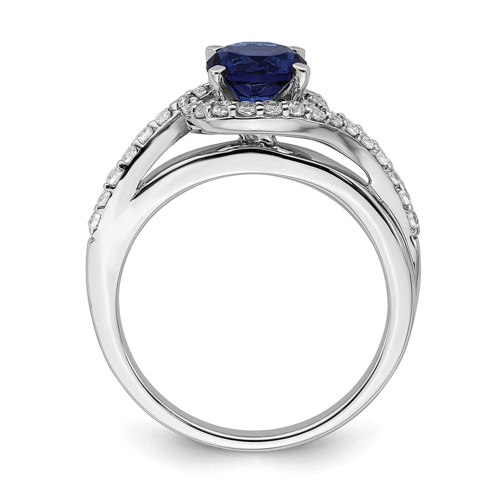 14k White Gold Real Diamond Halo Semi-mount Engagement Ring