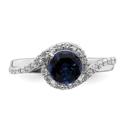 14k White Gold Real Diamond Halo Semi-mount Engagement Ring