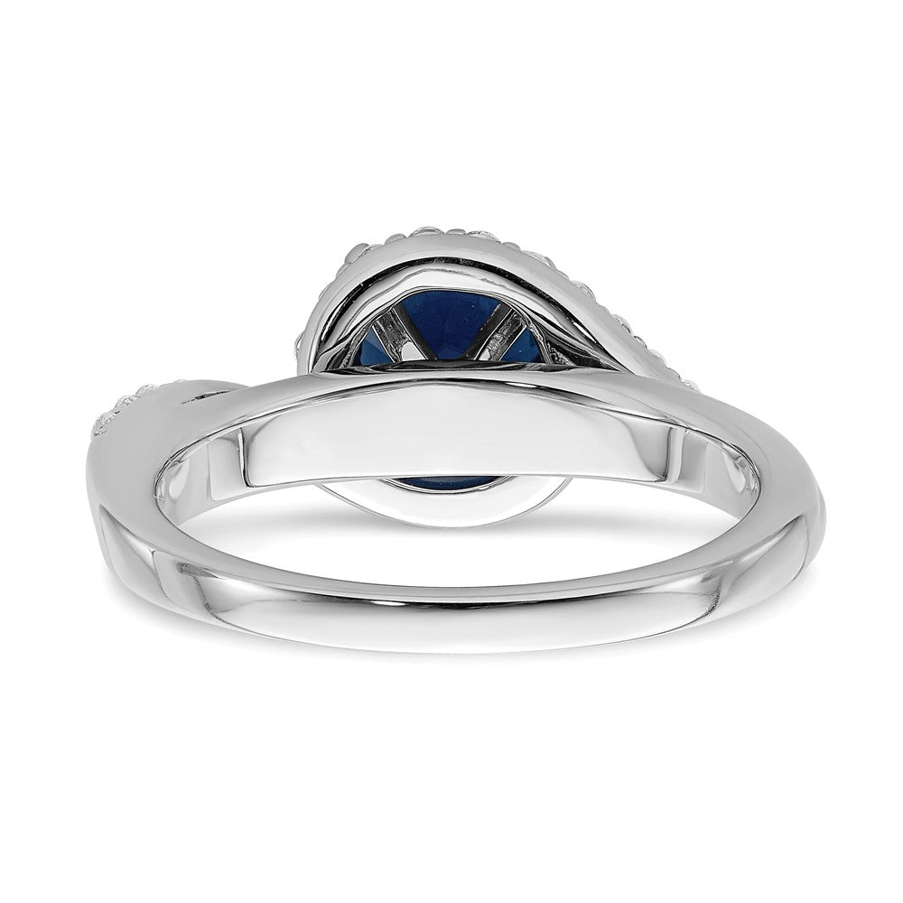 14k White Gold Real Diamond Halo Semi-mount Engagement Ring