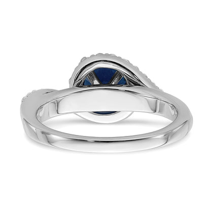 14k White Gold Real Diamond Halo Semi-mount Engagement Ring