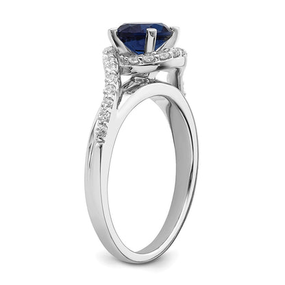 14k White Gold Real Diamond Halo Semi-mount Engagement Ring