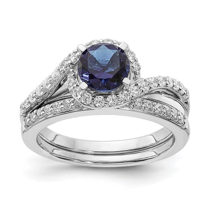 14k White Gold Real Diamond Halo Semi-mount Engagement Ring