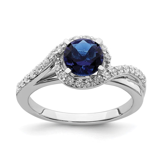 14k White Gold Real Diamond Halo Semi-mount Engagement Ring