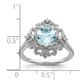 Solid 14k White Gold Simulated Aquamarine Vintage CZ Halo Complete Engagement Ring