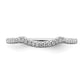 Solid 14k White Gold Simulated CZ Contoured Wedding Band