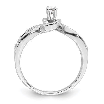 14K White Gold Real Diamond Engagement Ring