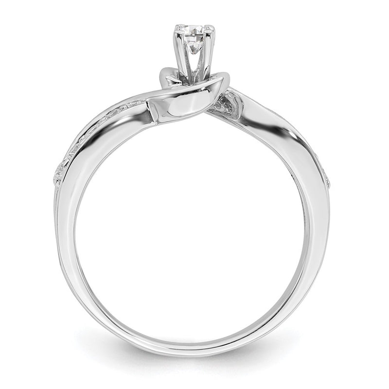 14K White Gold Real Diamond Engagement Ring