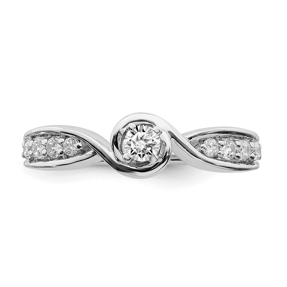 14K White Gold Real Diamond Engagement Ring