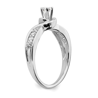 14K White Gold Real Diamond Engagement Ring