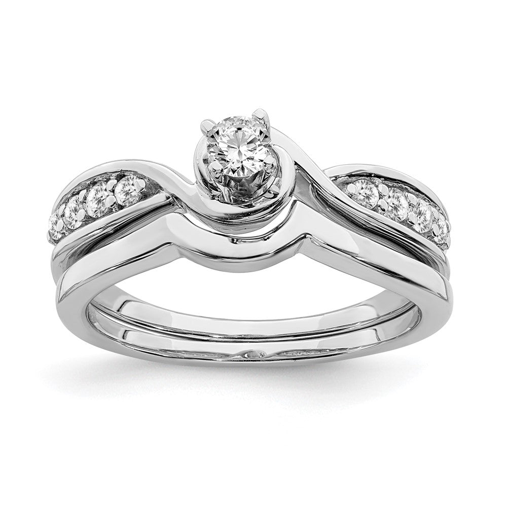 14K White Gold Real Diamond Engagement Ring