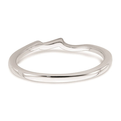 14K White Gold Contoured Band