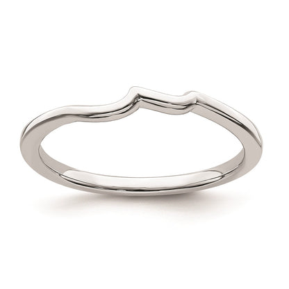 14K White Gold Contoured Band