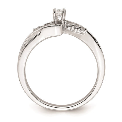 14K White Gold Real Diamond Engagement Ring