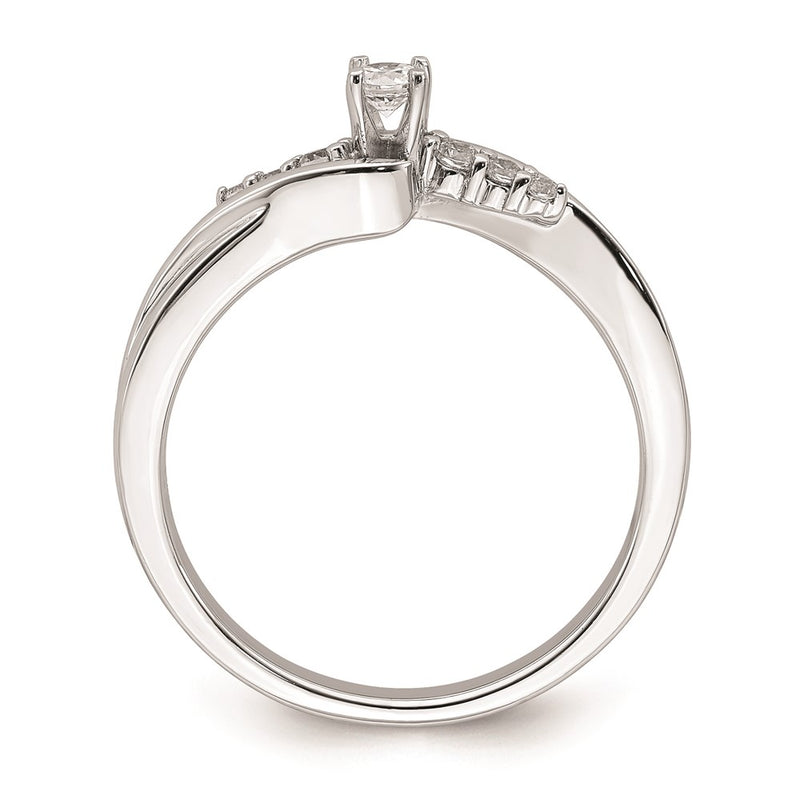 14K White Gold Real Diamond Engagement Ring