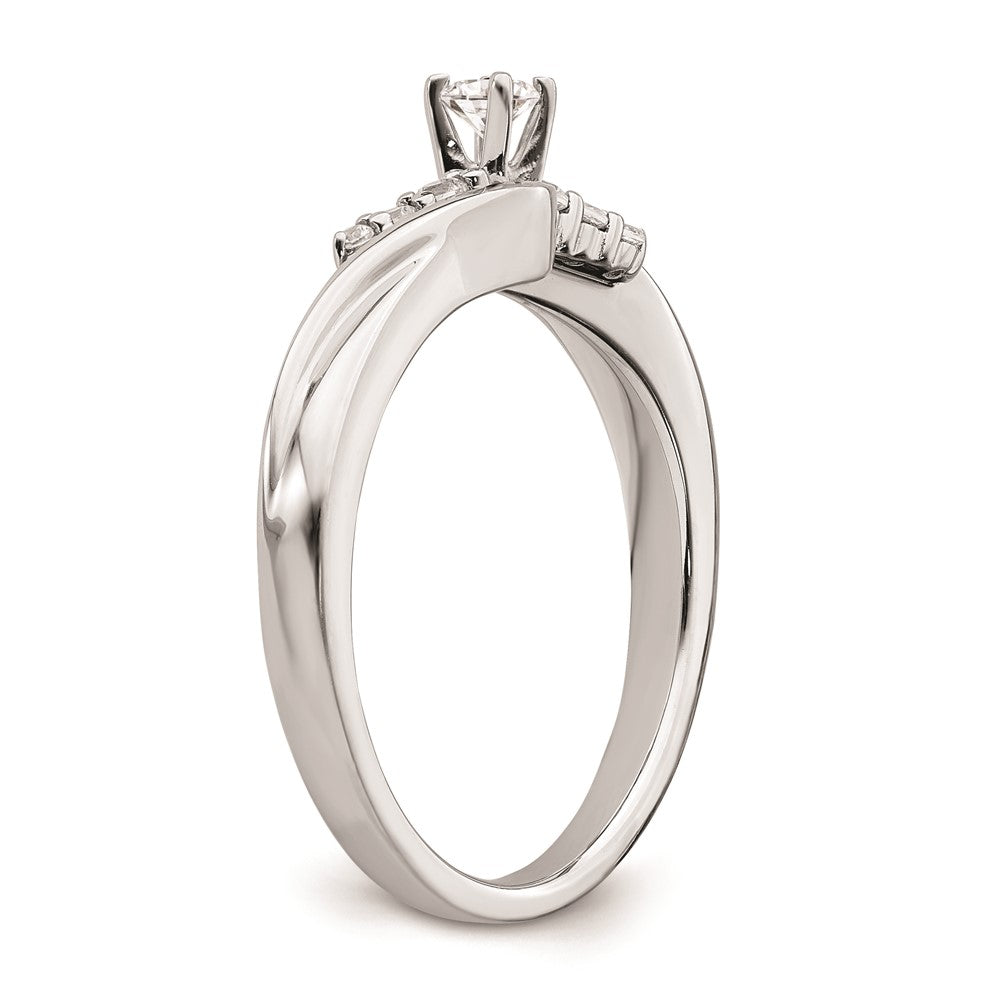 14K White Gold Real Diamond Engagement Ring